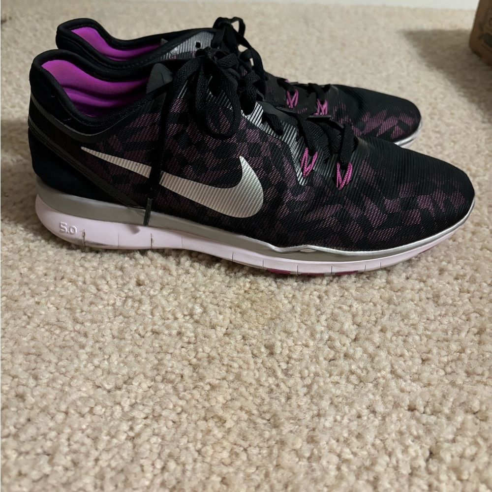 Black and Purple Nike Running Shoes